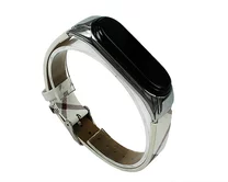 Ремешок Xiaomi Mi Band 3/4 flowers leather Burberry белый #15