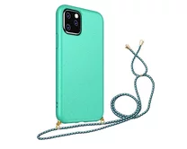 Чехол iPhone 11 BIO + шнурок (бирюзовый)