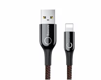 Кабель Baseus C-shaped Light Intelligent power-off Cable Lightning черный