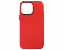 Чехол iPhone 14 Pro Max Leather hi-copy (красный)