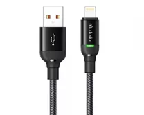 Кабель McDodo CA-2700 Lightning - USB черный, LED, 1,2м