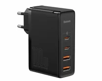 СЗУ-2USB + 2USB-C Baseus GaN2 100W + кабель Type-C-Type-C черный, 1м