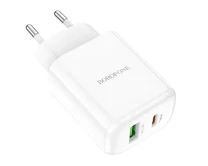 СЗУ-1USB + 1USB-C Borofone BN4, PD20W, QC3.0 белый