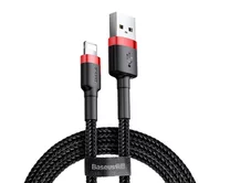 Кабель Baseus Cafule Cable Lightning - USB 2,4А красный-черный, 1м