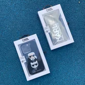 Чехол iPhone 12/12 Pro Lagerfeld надпись (черный)