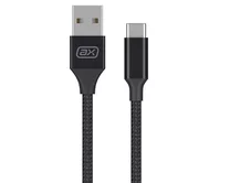 Кабель Axxa Type-C - USB нейлон, 2А, черный, 2м