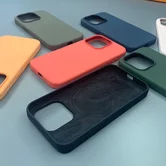 Чехол iPhone 15 Pro Max Silicone MagSafe без лого (голубой)