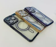 Чехол iPhone 15 Pro Glitter MagSafe (золотой)