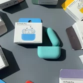 Чехол AirPods Pro2 Silicone Thin (#4 Coastal Blue/Mint Green)