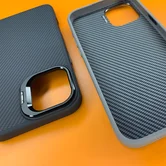 Чехол iPhone 16 Pro Max Njoyny Soft Fiber (черный)