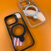 Чехол iPhone 16 Pro Max Njoyny Ring Stand Clear (белый)