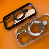 Чехол iPhone 16 Pro Max Njoyny Ring Stand Clear (белый)