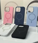 Чехол iPhone 14 NY Metal Silicone (синий)