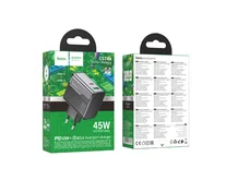 СЗУ-1USB + 1USB-C Hoco CS74A, PD45W+QC3.0, черный
